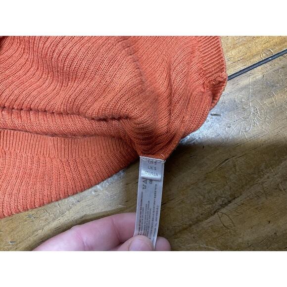 Free People | Cropped Top | Women’s S | Orange | Ribbed V-Neck Button Front - Picture 8 of 10